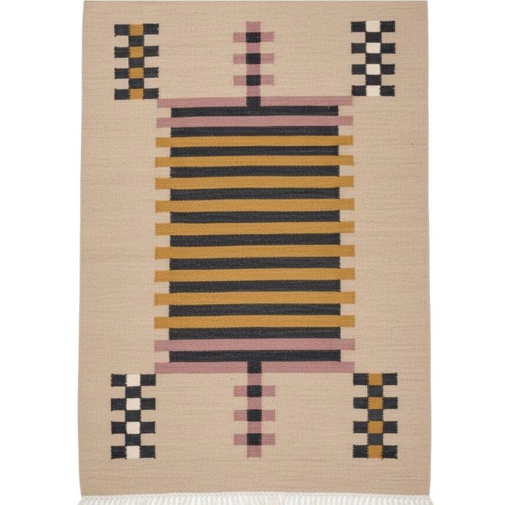 Handcrafted Multicolor Wool Vintage Dhurrie For Home